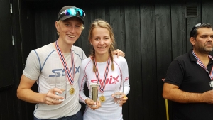 FORSVARERE: August og Kamilla Austefjord har vunnet NM i Grimstadjolle to år på rad, og er favoritter i årets NM også.